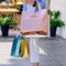 Wrapables Glossy Non-Woven Reusable Gift Bags with Handles for Weddings, Bridal Showers, Parties (Set of 8)